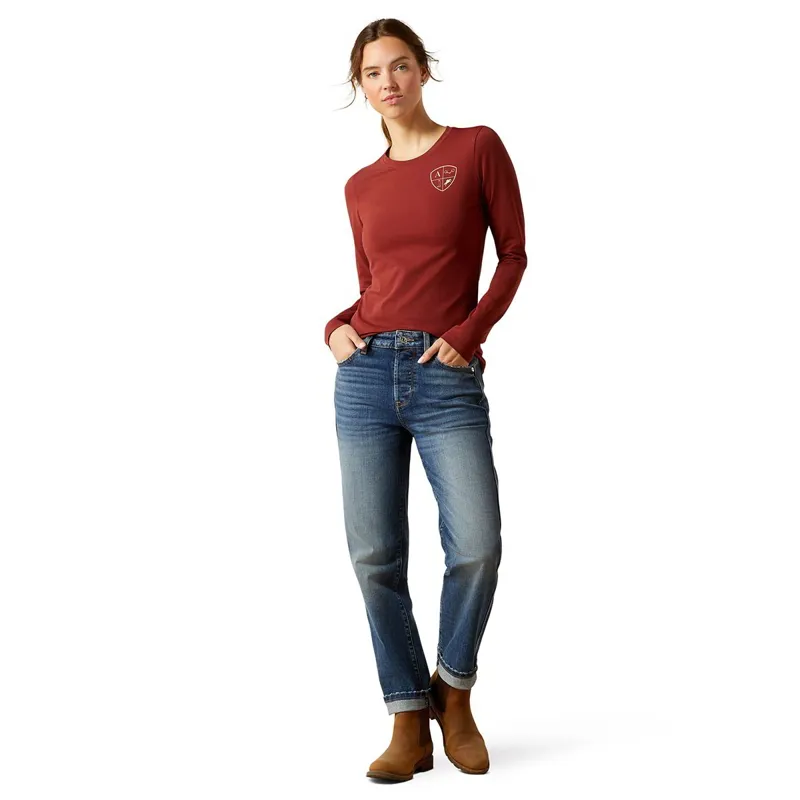 Ariat EQ Icons Long Sleeve Women's Tee - Madder Brown-2