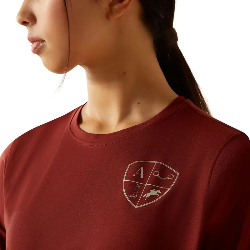 Ariat Eq Icons Junior Girls Long Sleeve Tee - Madder Brown-3