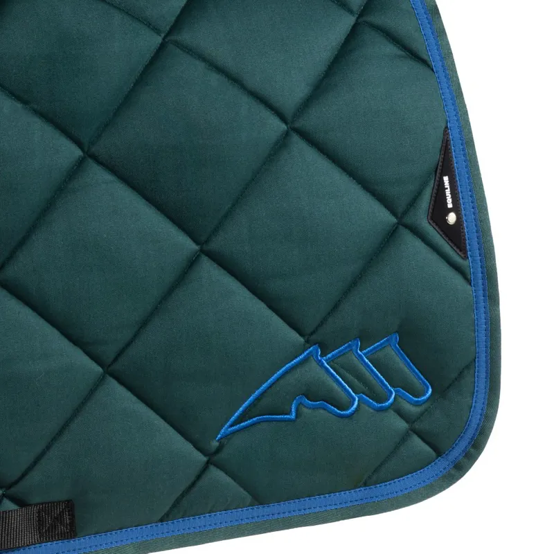 Equiline EQCHROMA Jump Saddle Pad and Ear Net Set - Bottle Green-1