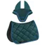 Equiline EQCHROMA Jump Saddle Pad and Ear Net Set - Bottle Green