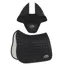 Equiline EQFLAGGY Dressage Saddle Pad and Ear Bonnet Set - Black