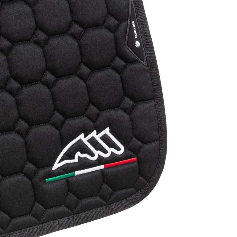 Equiline EQFLAGGY Jump Saddle Pad and Ear Net Set - Black-1