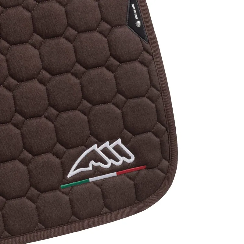 Equiline EQFLAGGY Jump Saddle Pad and Ear Net Set - Brown-1