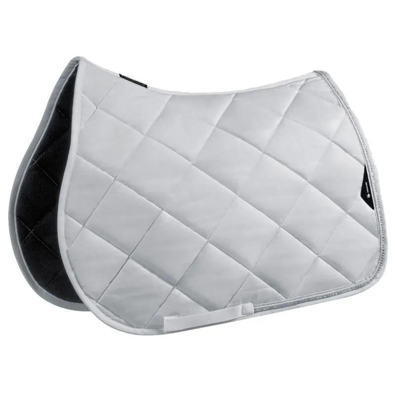 Equiline EQGLOW Show Jump Saddle Pad with Rhinestones - White