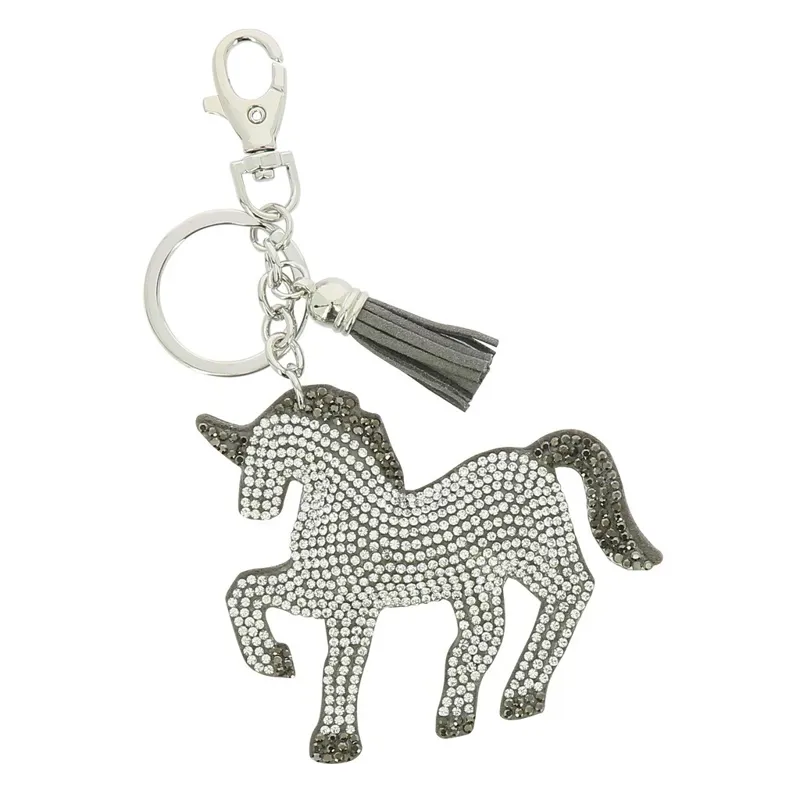 Equi-Kids Diamante Keyring Piaffe Silver-1