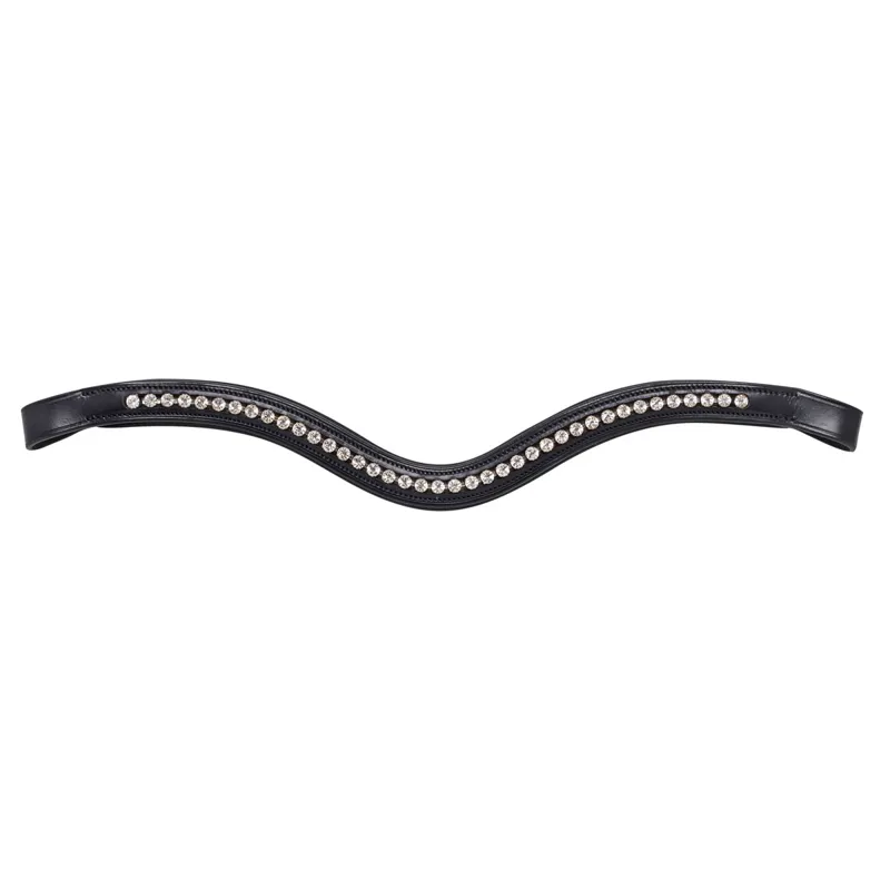 Equiline U Shaped Browband with Rhinestones - Black-1