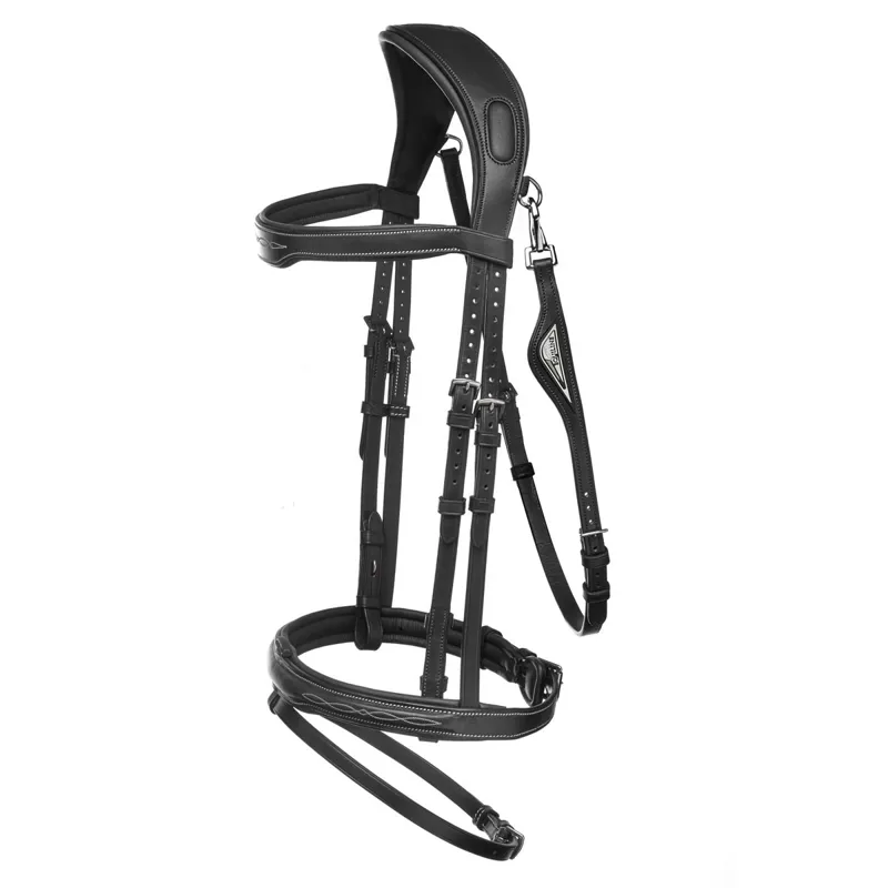 Equiline Anatomic Jumping Flash Bridle - Black-1