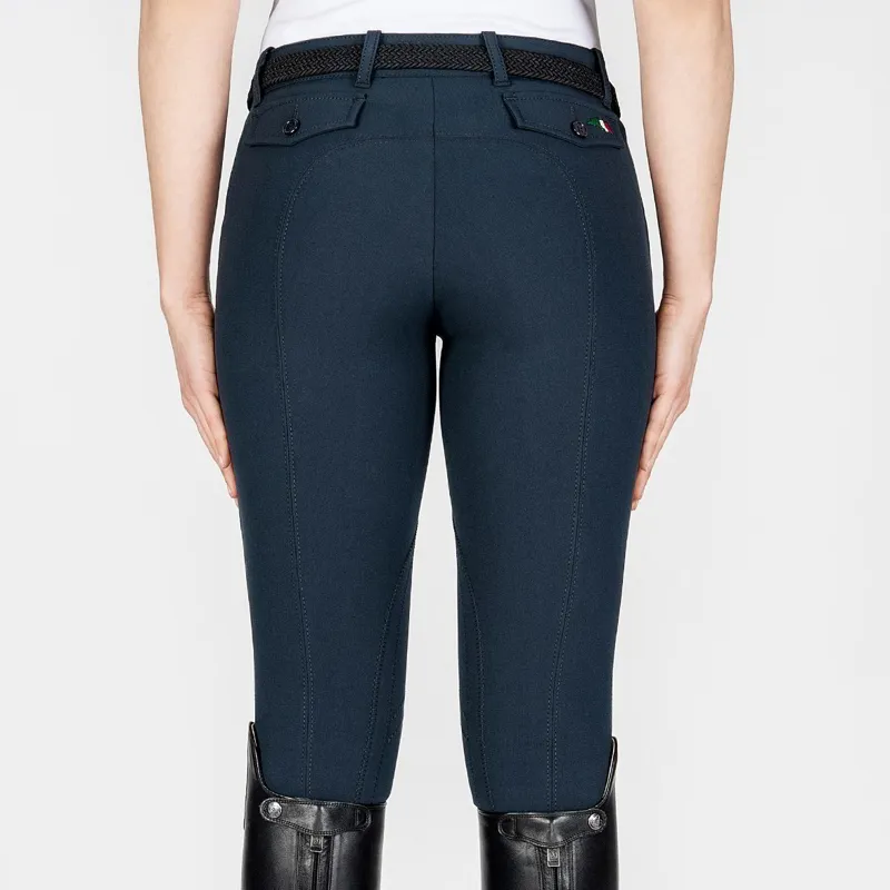 Equiline Boston Knee Patch Women's Breeches - Navy-1