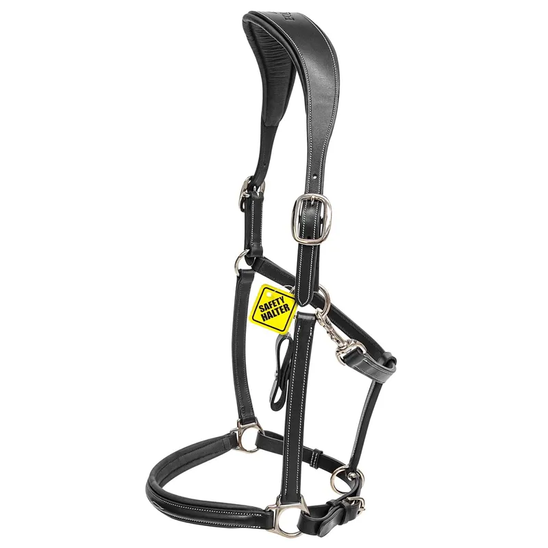 Equiline Anatomic Safety Leather Halter - Black