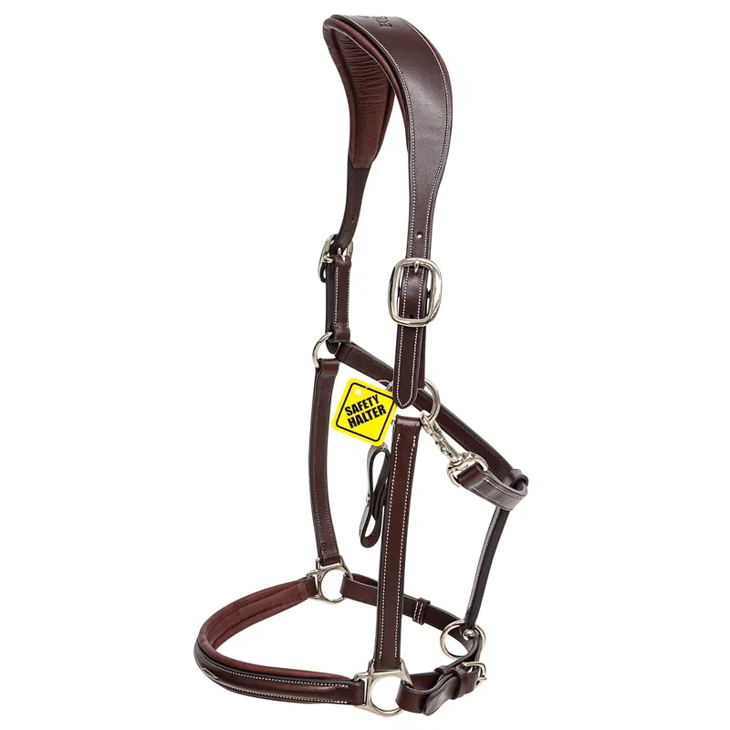 Equiline Anatomic Safety Leather Halter - Brown
