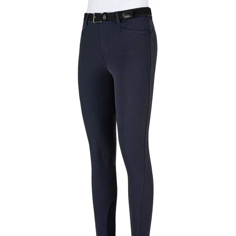 Equiline Jhoank Knee Grip Junior Boys Breeches - Blue