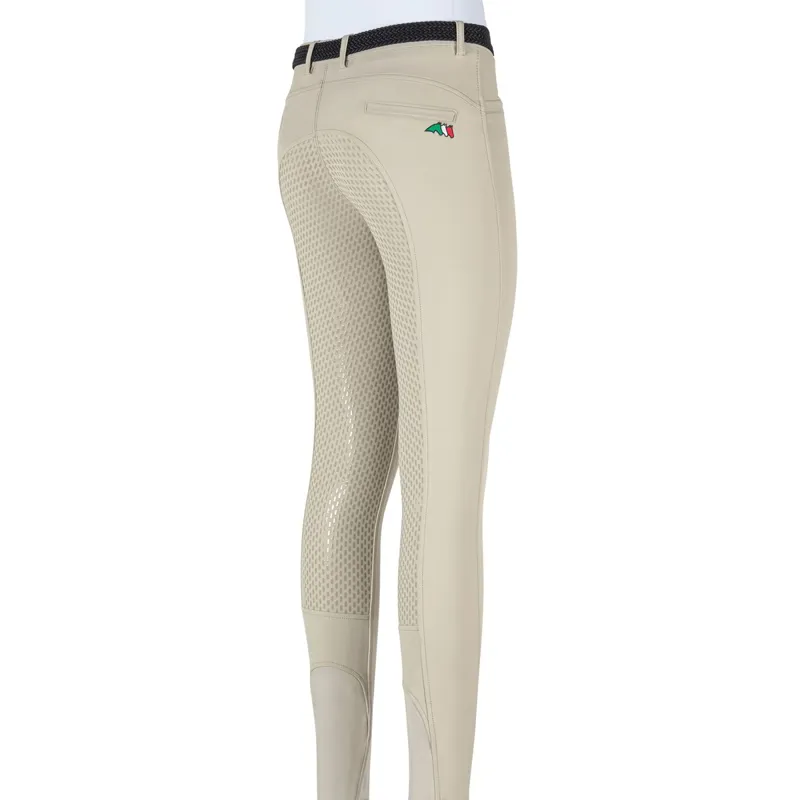 Equiline Jaklink Full Grip Junior Girls Competition Breeches-Beige-1
