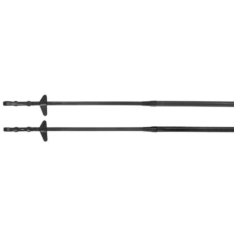 Equiline 5/8 Rubber Reins with Stops - Black