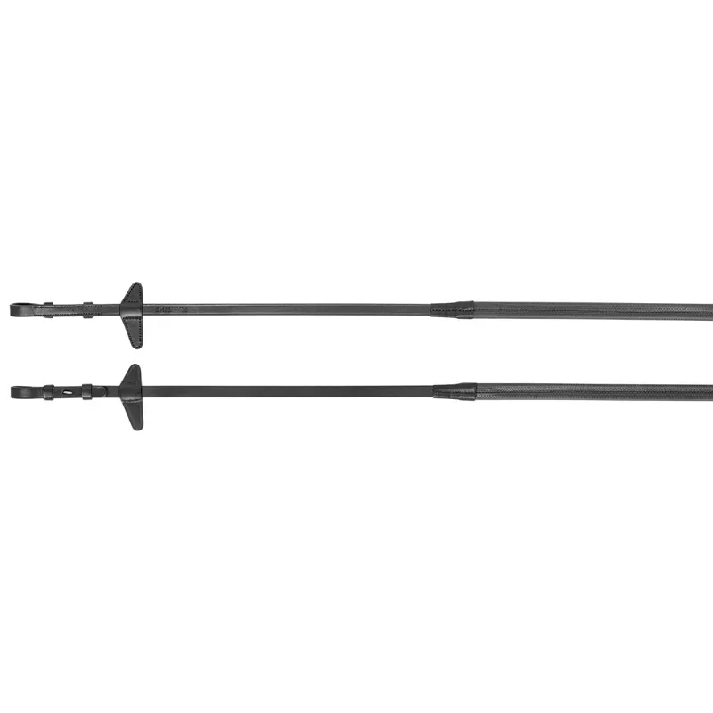 Equiline 4/8 Rubber Reins with Stops - Black-1