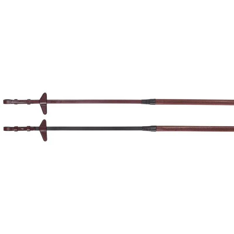 Equiline 4/8 Rubber Reins with Stoppers - Brown-1