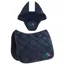 Equiline EQTRICOLORE Dressage Saddle Pad and Ear Bonnet Set - Blue