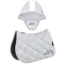 Equiline EQTRICOLORE Jump Saddle Pad and Ear Net Set - White