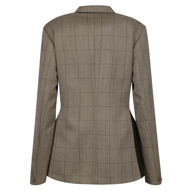 Equetech Foxbury Tweed Ladies Show Coat - Olive Green-2