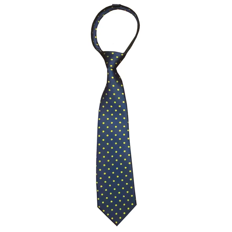 Equetech Polka Dot Adult Zip Stock Tie - Navy/Gold