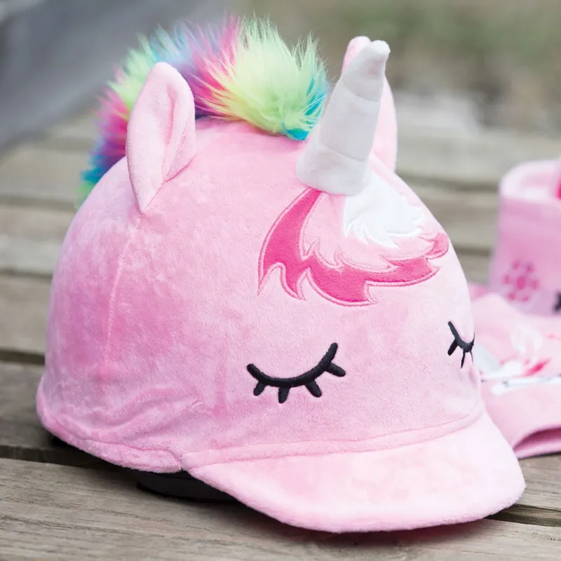 Equetech Animal Helmet Cover - Sleepy Unicorn-2