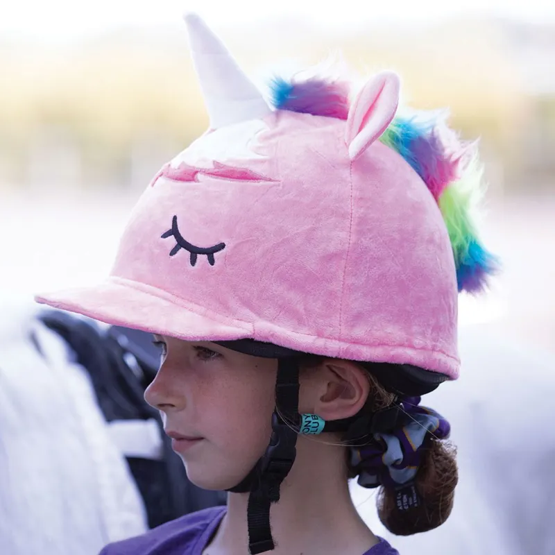 Equetech Animal Helmet Cover - Sleepy Unicorn-1