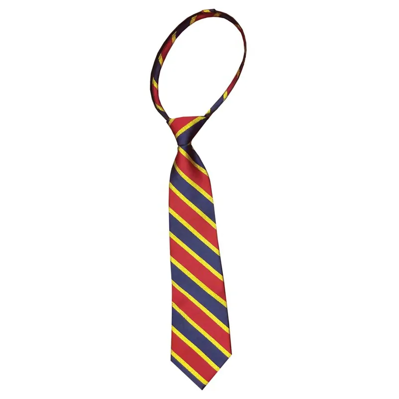 Equetech Lurex Stripe Junior Zipper Show Tie - Navy/Red-1