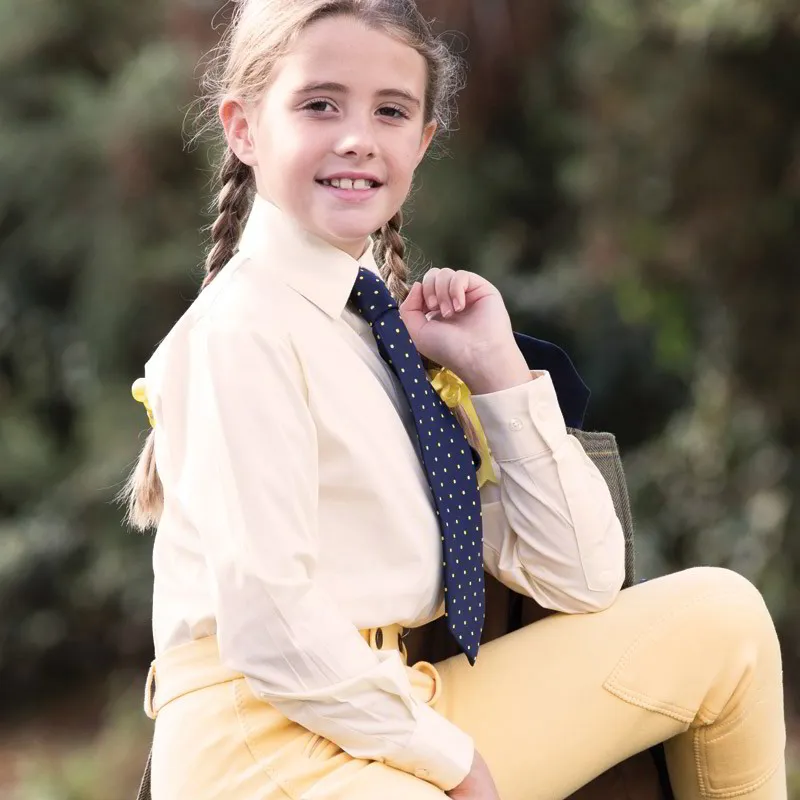 Equetech Stretch Long Sleeve Junior Show Shirt - Soft Yellow-2