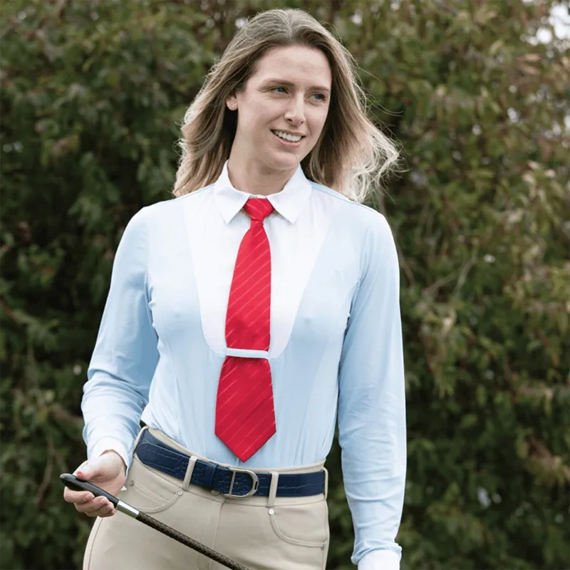 Equetech AirStride Combination Women's Long Sleeve Show Shirt - Blue-1