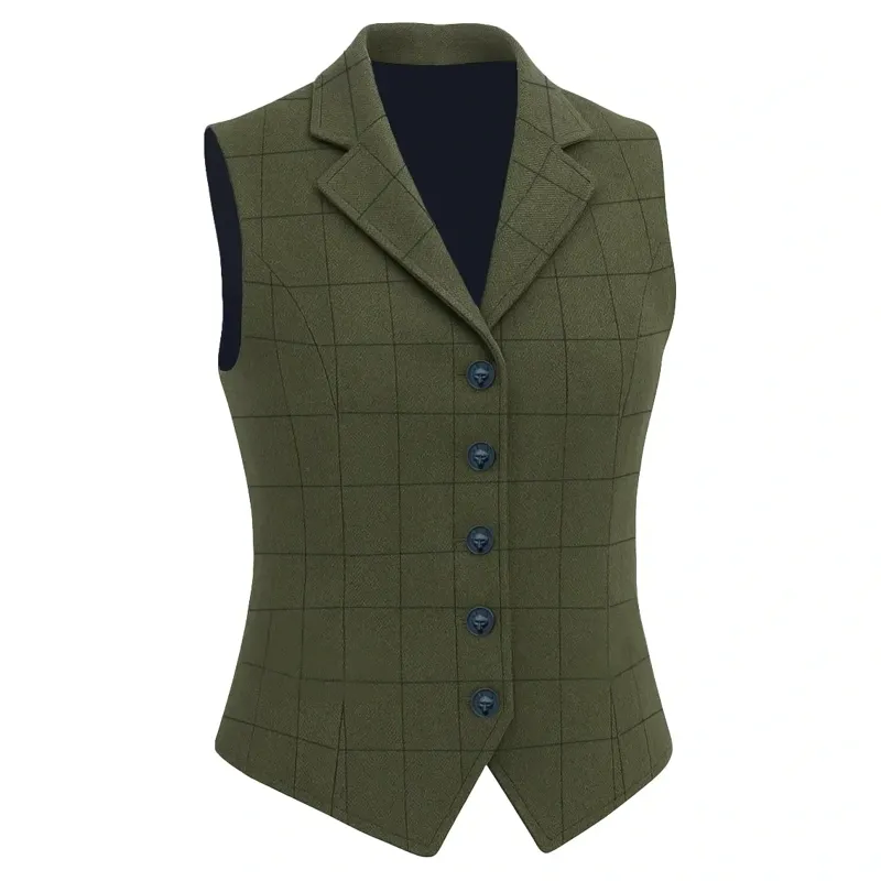 Equetech Bellingham Deluxe Womens Tweed Show Vest - Green
