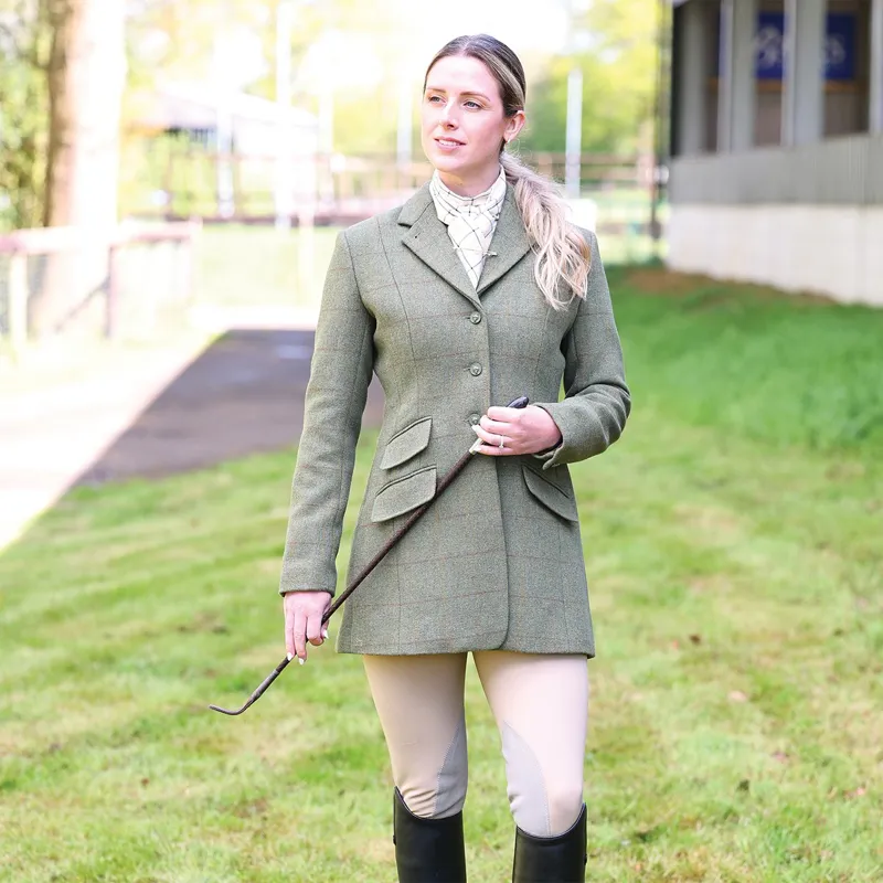 Equetech Claydon Beaufort Women's Tweed Show Coat - Green-4