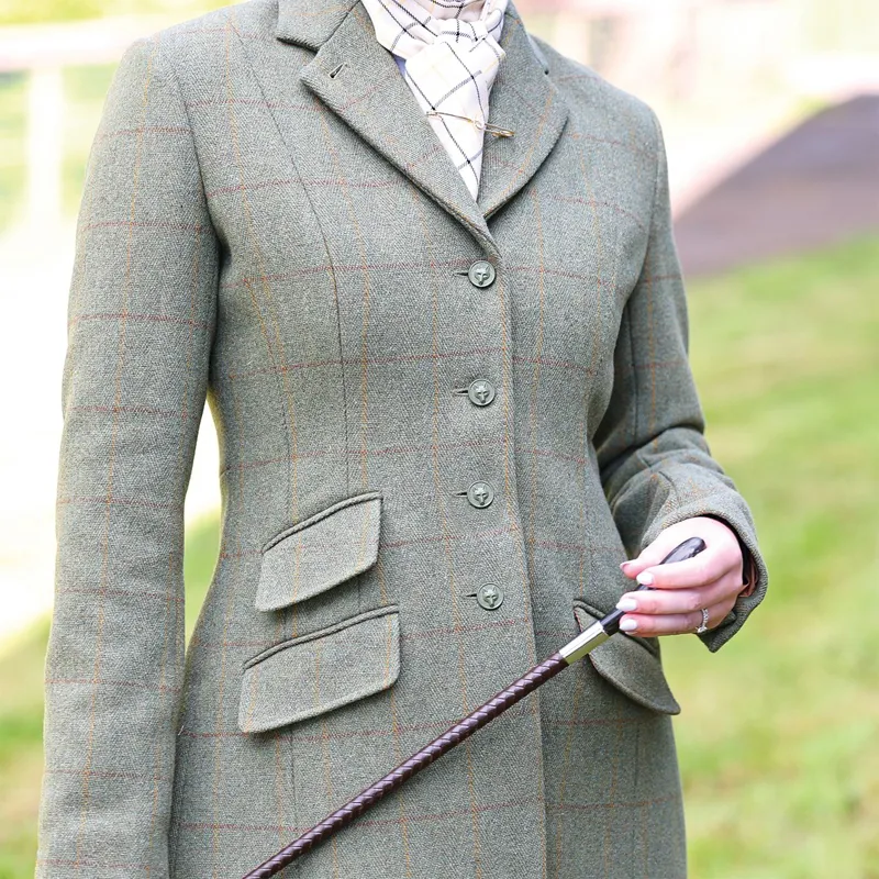 Equetech Claydon Beaufort Women's Tweed Show Coat - Green-2