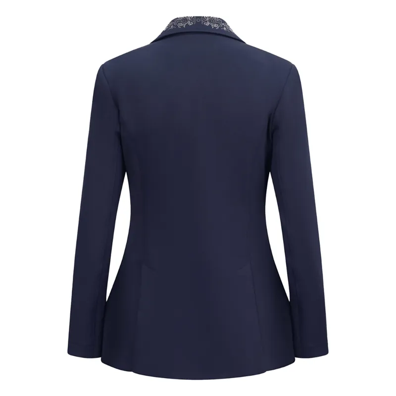Equetech Crystal Water-Resistant Youth Show Coat - Navy/Rose Gold-2
