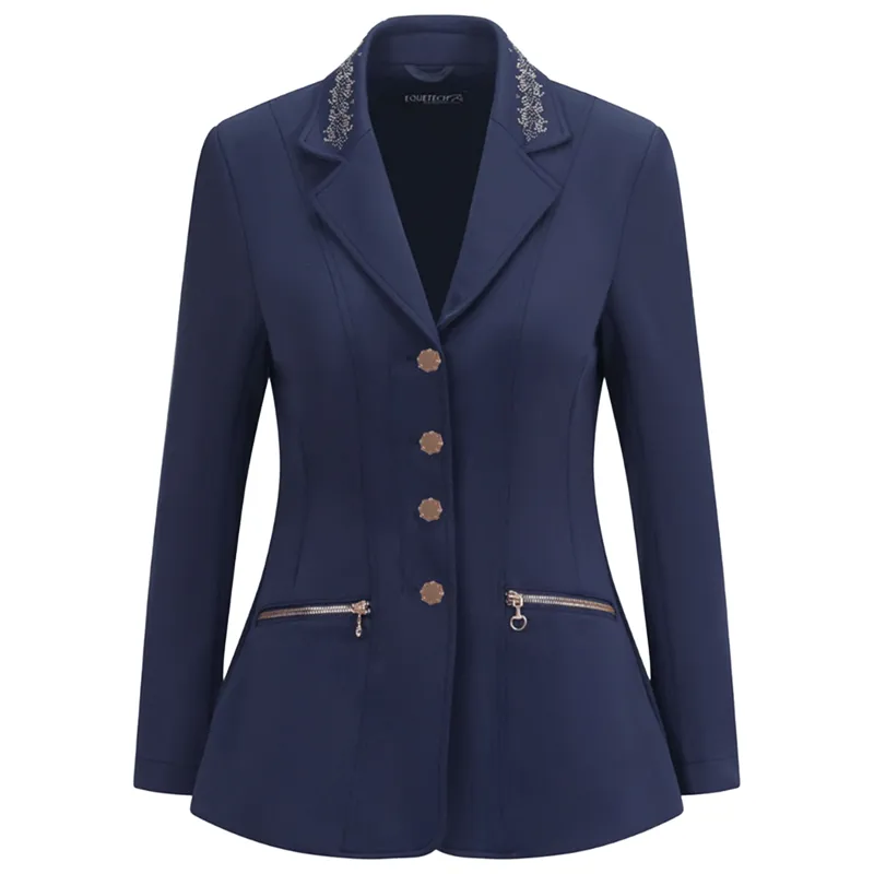 Equetech Crystal Water-Resistant Youth Show Coat - Navy/Rose Gold