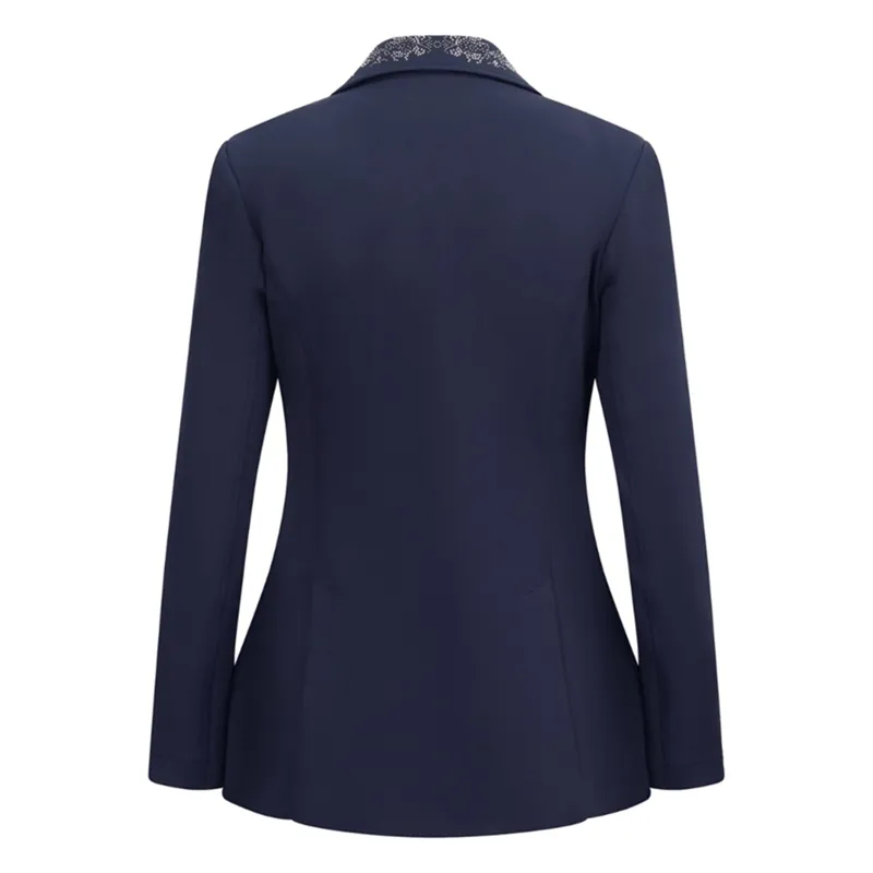 Equetech Crystal Showerproof Women's Show Coat - Navy/Rose Gold-2