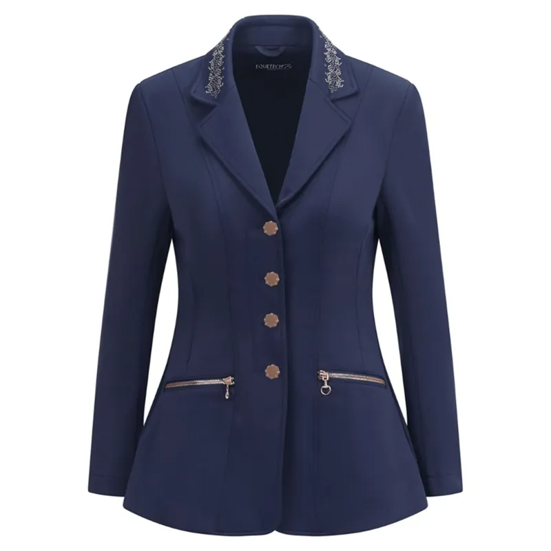 Equetech Crystal Showerproof Women's Show Coat - Navy/Rose Gold