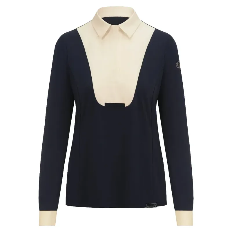 Equetech Elite Women's Long-Sleeve Show Shirt - Navy/Cream