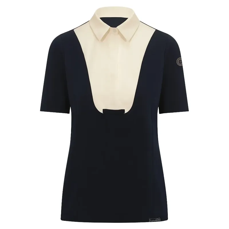 Equetech Elite Women's Short Sleeve Show Shirt - Navy/Cream