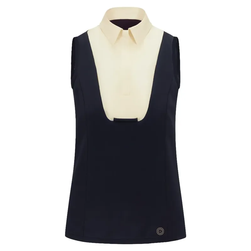 Equetech Elite Womens Sleeveless Show Shirt - Navy/Cream