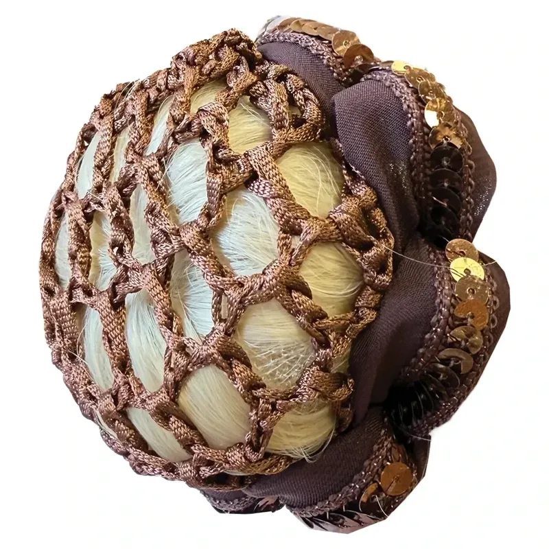 Equetech Fusion Scrunchie with Bun Net - Coffee