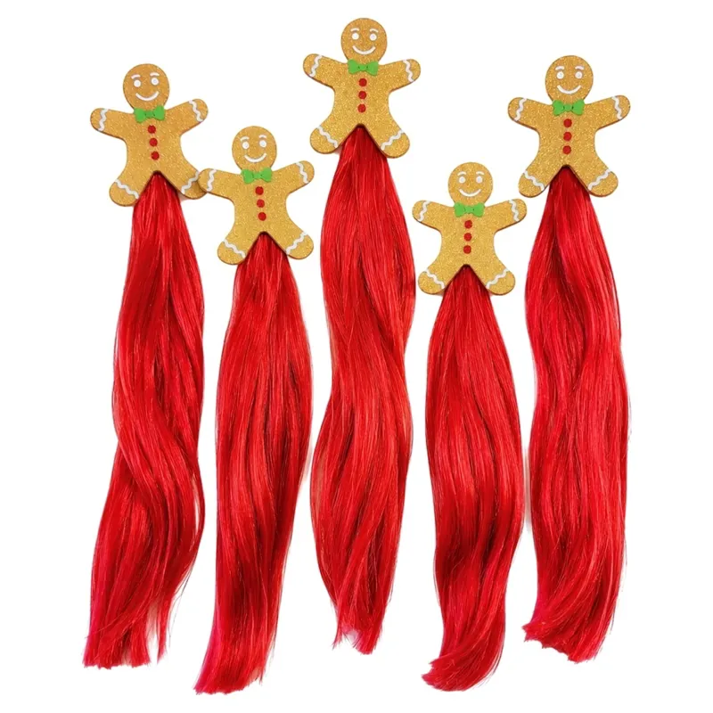 Equetech Christmas Mane Tassels Pack of 5 - Gingerbread Man/Tan