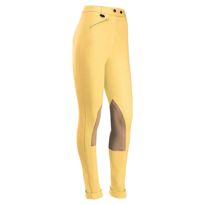 Equetech Deluxe Prima Knee Patch Junior Competition Jodhpurs - Canary