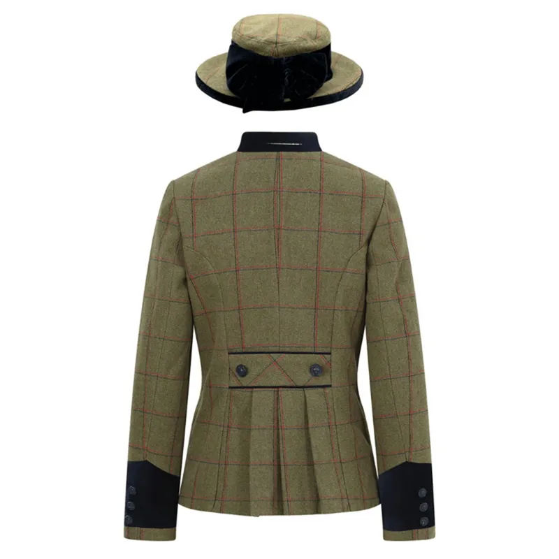 Equetech Launton Tweed Ladies Leadline Jacket and Hat - Green-1