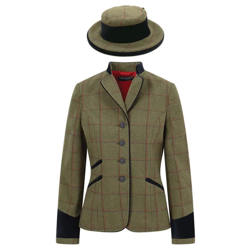 Equetech Launton Tweed Ladies Leadline Jacket and Hat - Green