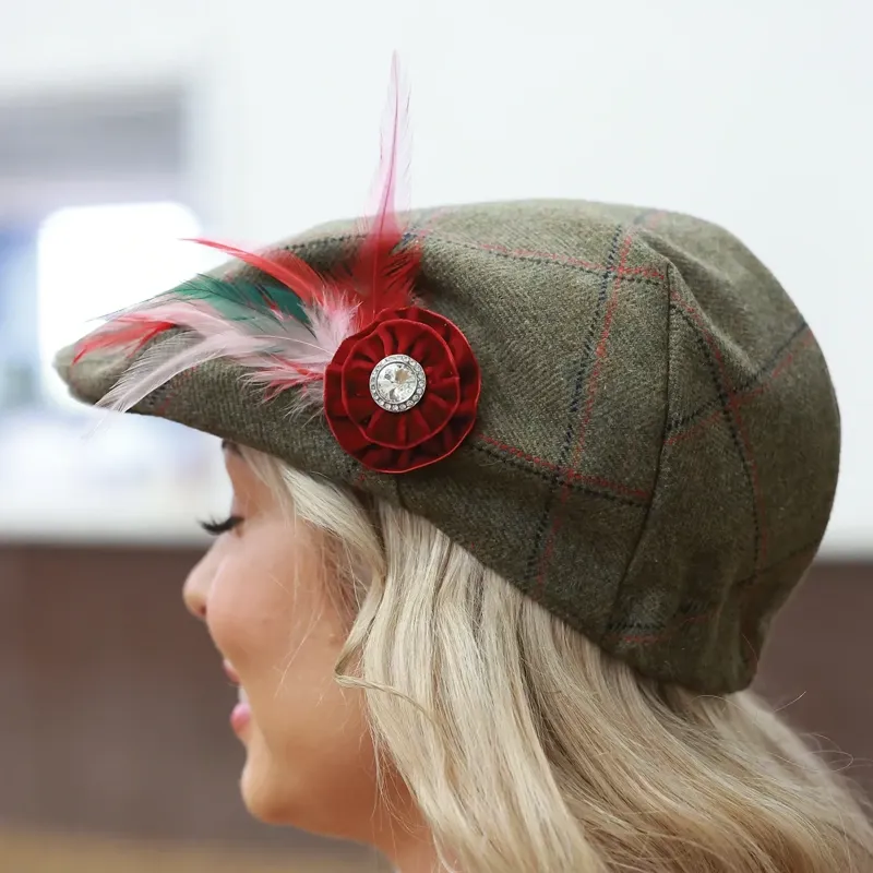 Equetech Launton Tweed Flat Cap - Green-3