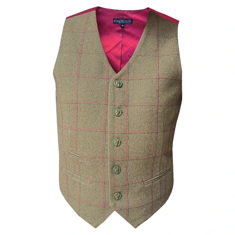 Equetech Launton Mens Tweed Show Vest - Launton Green-1