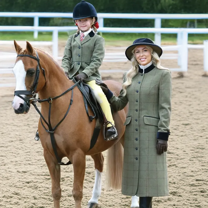 Equetech Launton Tweed Women's Leadline Jacket and Hat - Green-4