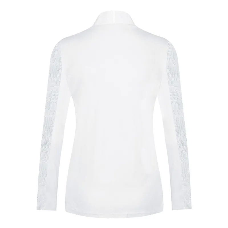 Equetech Natalia Lace Women's Long Sleeve Show Shirt - White-3