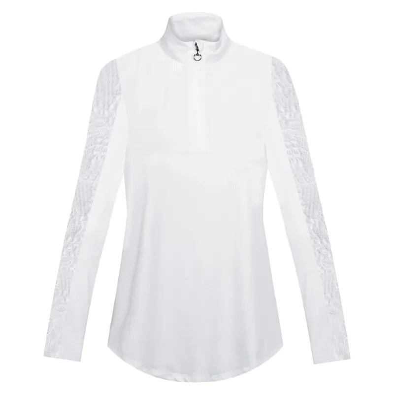 Equetech Natalia Lace Women's Long Sleeve Show Shirt - White-1