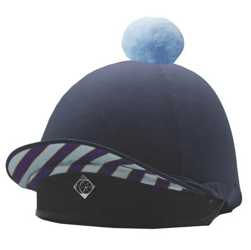 Equetech Pony Club 2-in-1 Lycra Helmet Cover - Navy-4