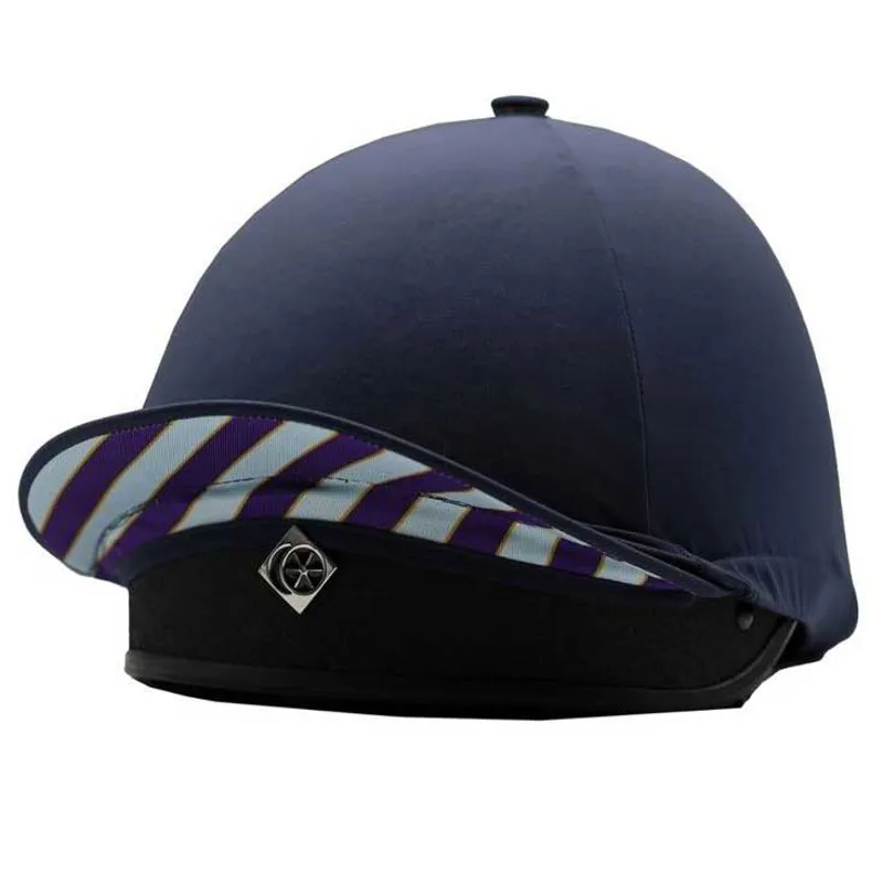 Equetech Pony Club 2-in-1 Lycra Helmet Cover - Navy